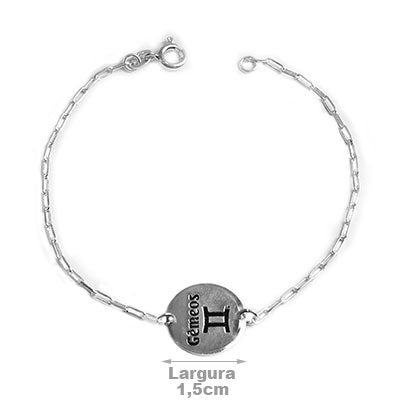 Pulseira de Prata Signo Gêmeos