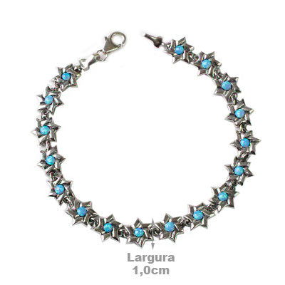 Pulseira de Prata Estrela com Opala