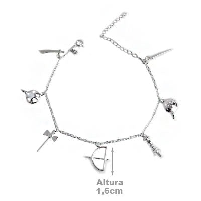 Pulseira de Prata Orixás.