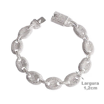 Pulseira de Prata com Zircônia