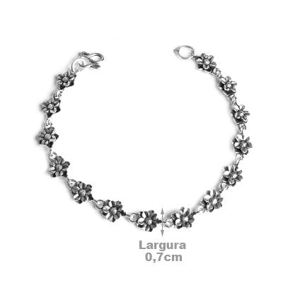 Pulseira de Prata Flor