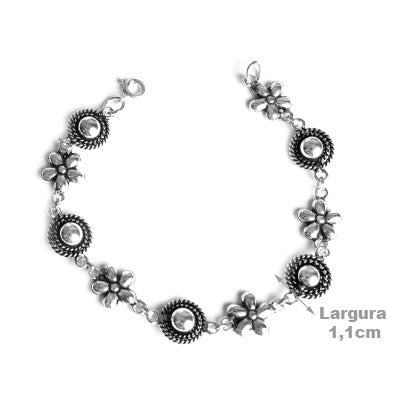 Produtos Pulseira de Prata Flor