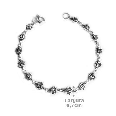 Pulseira de Prata Flor