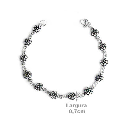 Pulseira de Prata Flor
