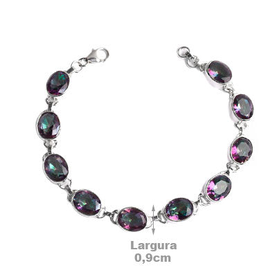 Pulseira de Prata com Cristal