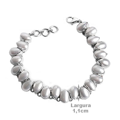 Pulseira de Prata com Pérolas