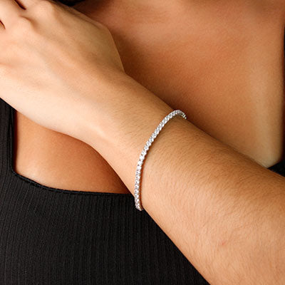 Pulseira de Prata com Zircônias