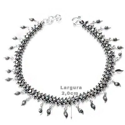 Tornozeleira de Prata Indiana