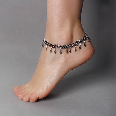 Tornozeleira de Prata Indiana