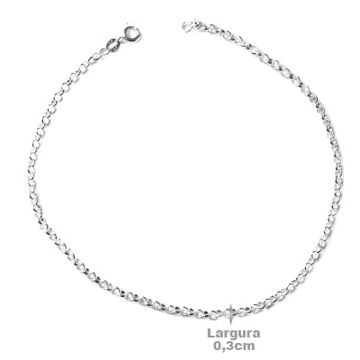 Tornozeleira de Prata em Elos