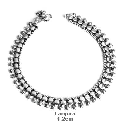 Tornozeleira de Prata Indiana