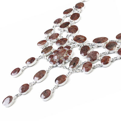 Maxi Colar em Prata com Rubi - 12394 - soprata