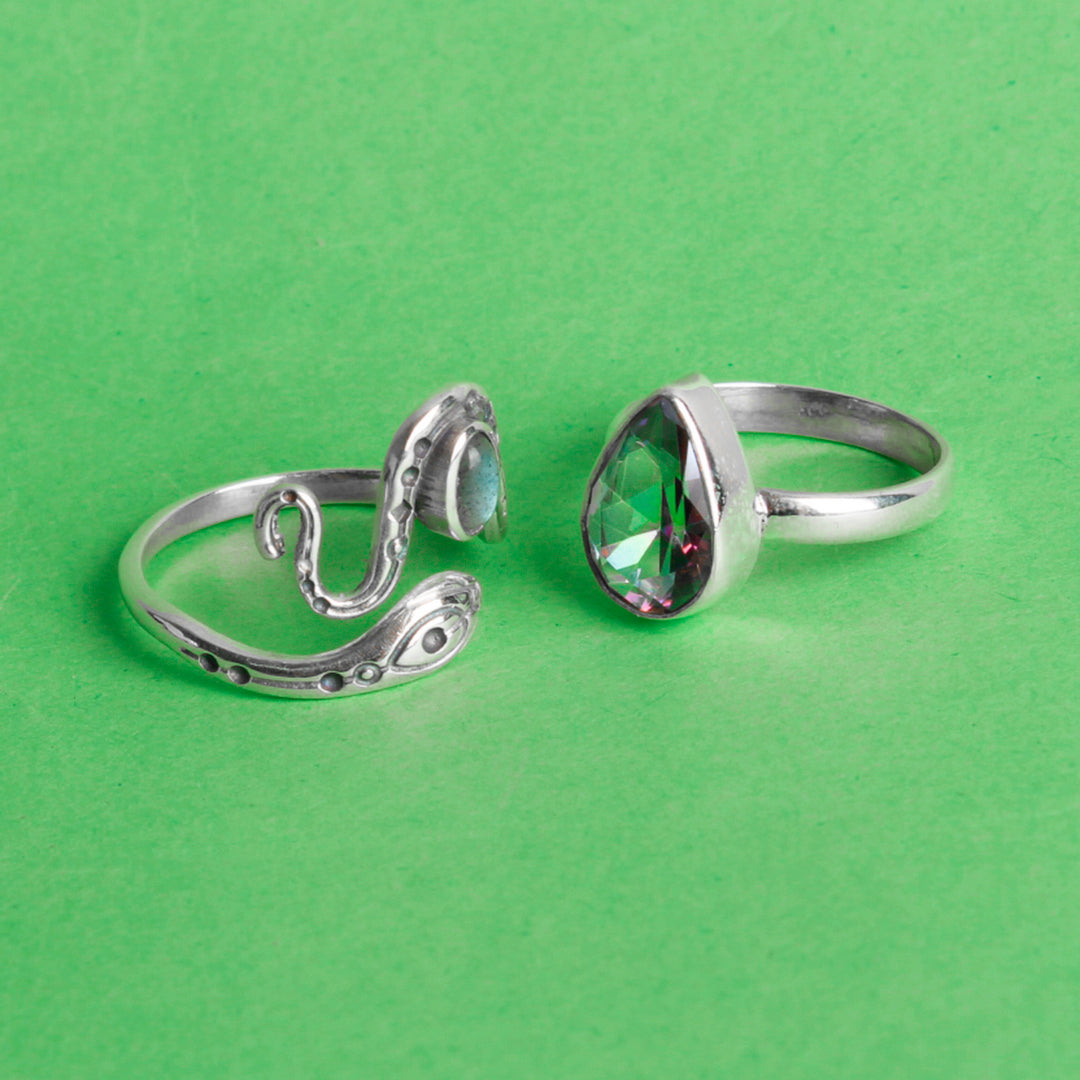 Anel de Prata com Cristal - 55700