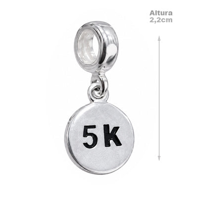 Berloque de Prata Placa 5K - 40990
