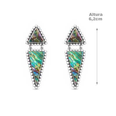 Brinco de Prata com Abalone - 41708