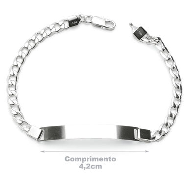 Pulseira de Prata com Placa - 42744
