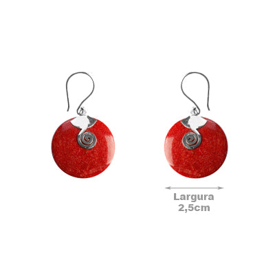 Brinco de prata com Coral- 59871