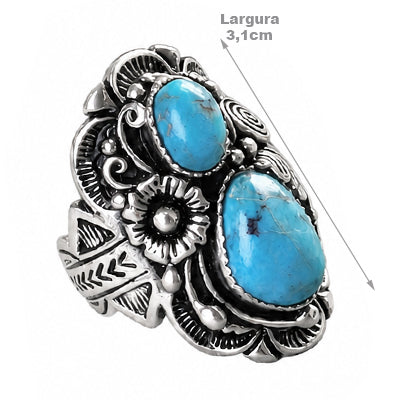 Anel de Prata com Turquesa- 46827