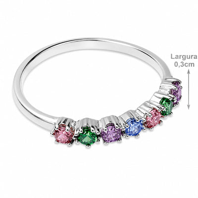 Anel de Prata Aparador com Zircônia - 51401