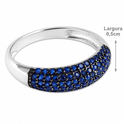Anel de Prata com Zircônias - 52917