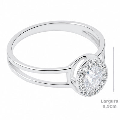 Anel de Prata com Zircônias - 54972