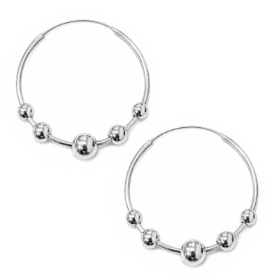 Argola de Prata com Bolas -55292