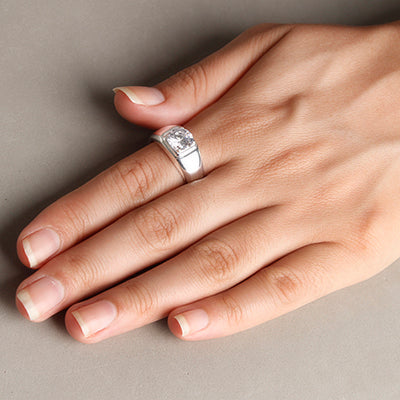 Anel de Prata com Zircônias - 55545