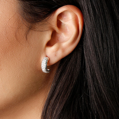 Argola de prata com Zircônia - 55582