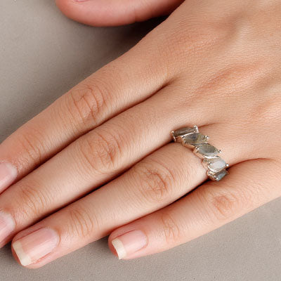 Anel de Prata com Labradorita - 55729 - soprata