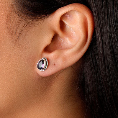 Brinco de Prata com Cristal - 55778 - soprata