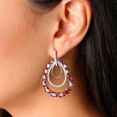 Argola de Prata com Pedras - 56078
