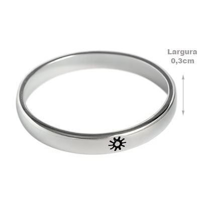 Anel de Prata com Sol - 56578