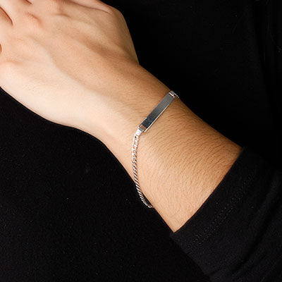 Pulseira de Prata com Placa