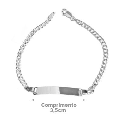 Pulseira de Prata com Placa