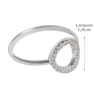 Anel de Prata com Zircônia
