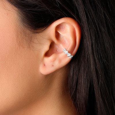 Piercing de Prata Pressão para Orelha