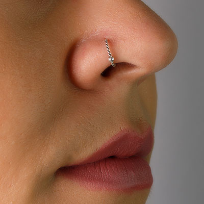 Piercing de Prata Argola para Nariz - 57454