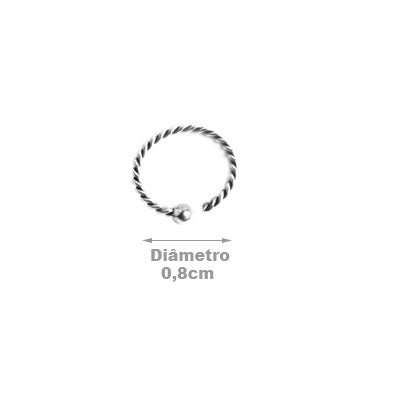 Piercing de Prata Argola para Nariz - 57454