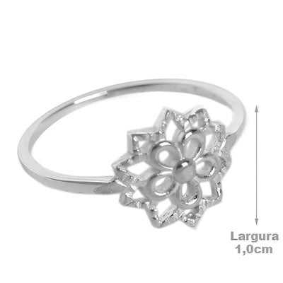 Anel de Prata Flor - 57928