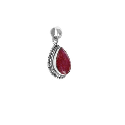 Pingente de Prata com Rubi-