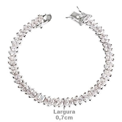Pulseira de Prata com Zircônias
