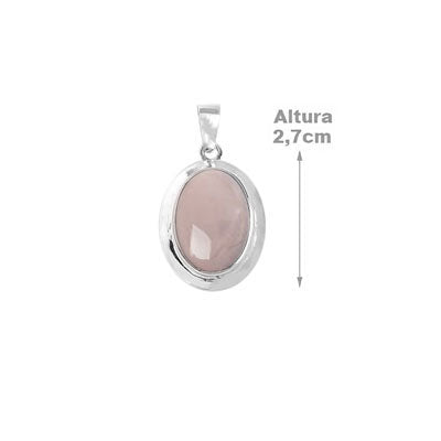 Pingente de Prata com Quartzo Rosa 