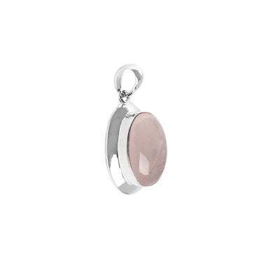 Pingente de Prata com Quartzo Rosa 
