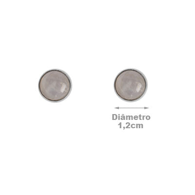 Brinco de Prata com Pedra da Lua