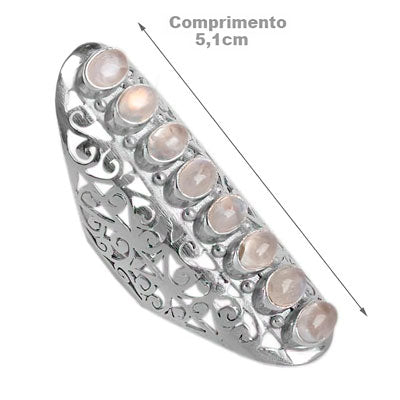 Anel de Prata com Quartzo Rosa - 65700