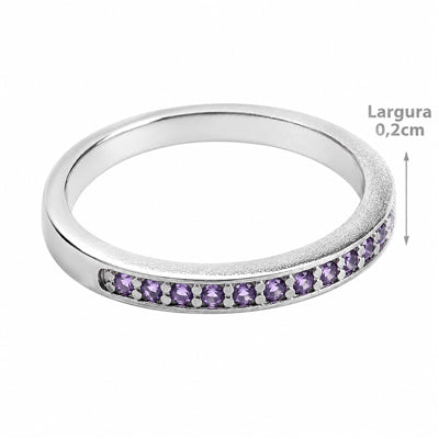 Anel de Prata com Zircônias - 58261