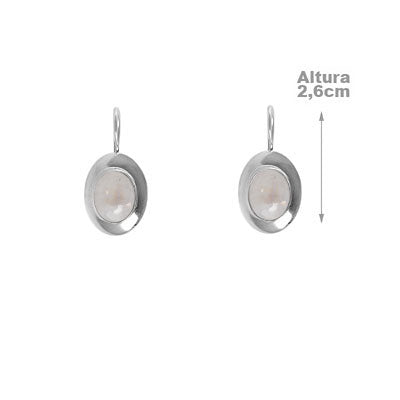 Brinco de Prata com Pedra da Lua