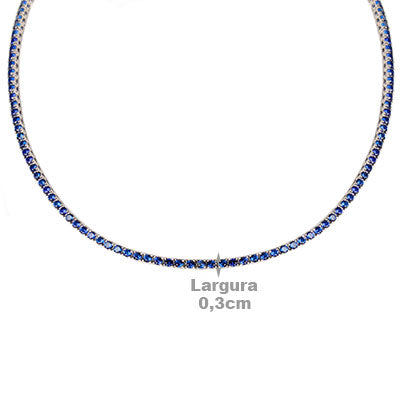 Gargantilha de Prata com Zircônias