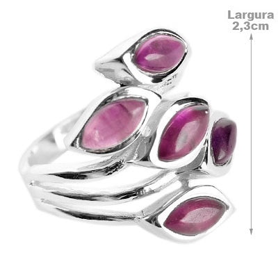 Anel de Prata com Ametista - 58756