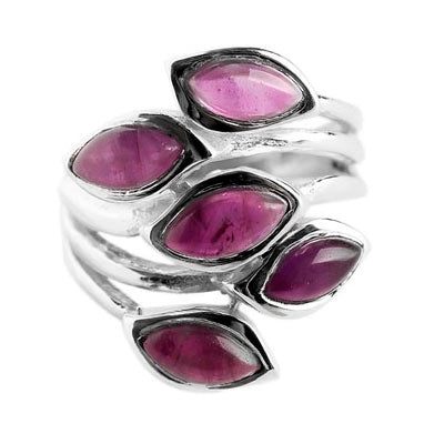 Anel de Prata com Ametista - 58756